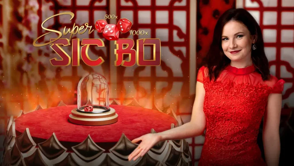 Super Sic Bo live casino game interface with dice betting table