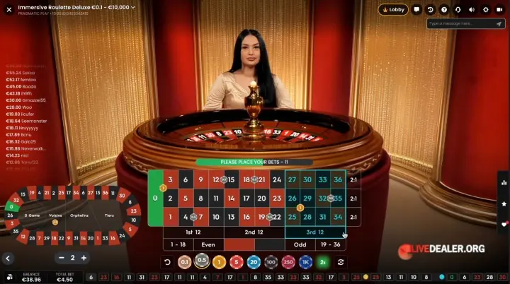 ImmersiveRoulette Deluxe Placebets
