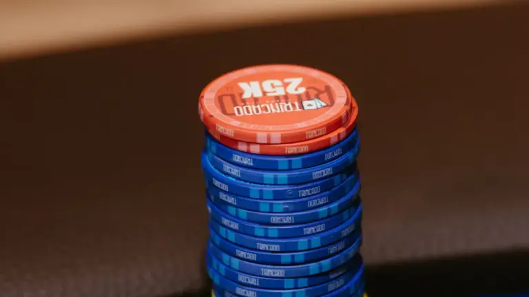 Poker-chip stacks representing casino wagering requirements