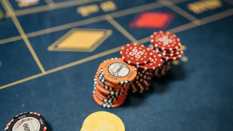 Casino chips representing no-wagering bonus value