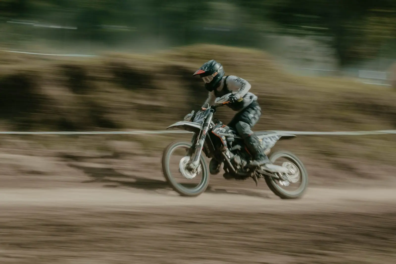Supercross rider on a dirt track