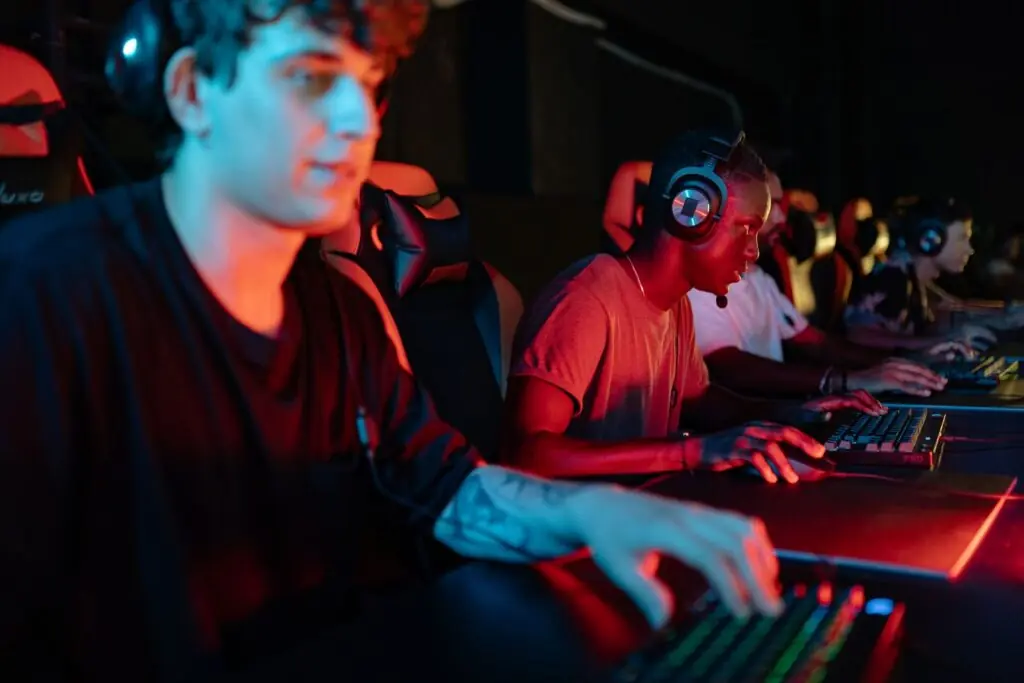 Esports competitors playing computer games