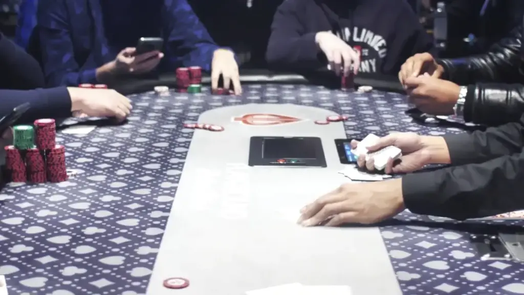 Professional poker table used for casino Holdem