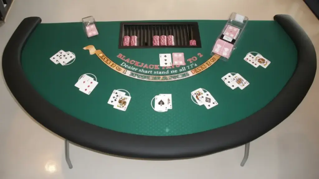 Blackjack table layout with card positions