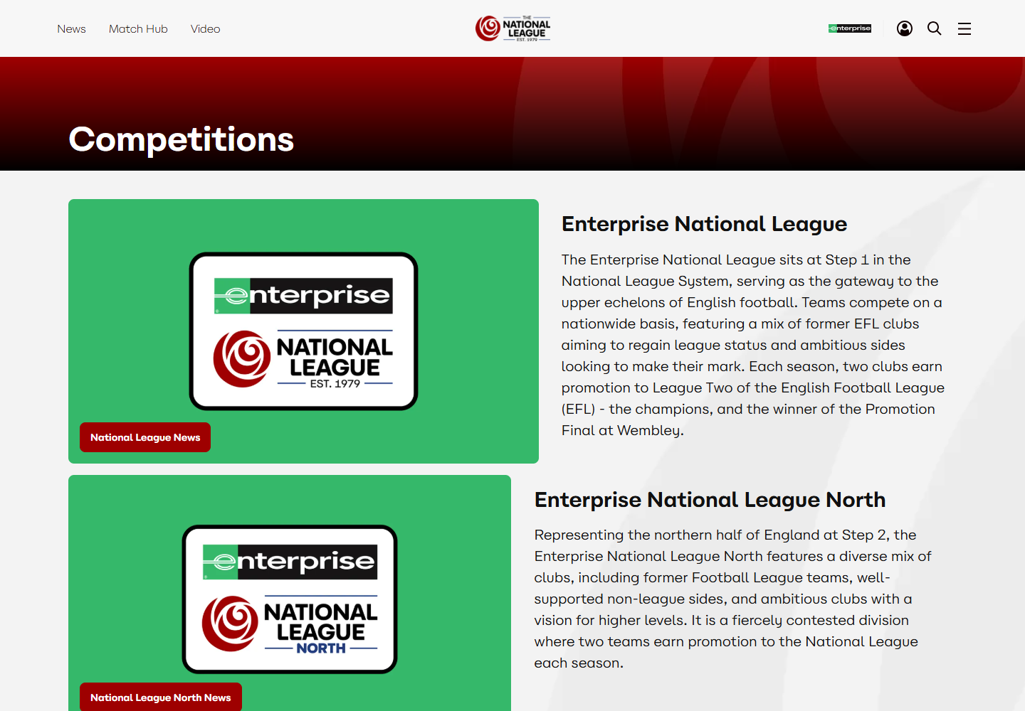 National League official competition page captured on 15 September 2026